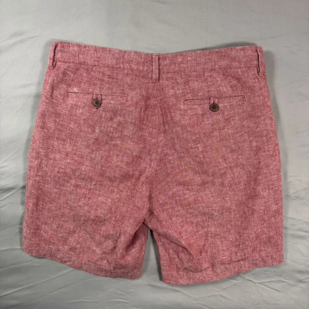 Bonobos 7 Inch Inseam Standard Fit Shorts Mens 30 Red Linen Blend Golf Resort